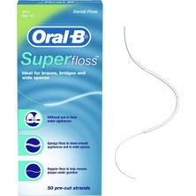 Oral-B Super Floss Önceden Kesilmiş Teller Diş Ipi, Nane, 50 Adet