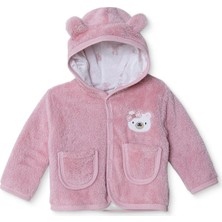 Hellobaby Kız Bebek Hırka Hayvan Baskılı Çıtçıtlı Kapüşonlu Uzun Kol