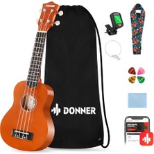 MarkEntegra Soprano Ukulele Başlangıç Kiti Ukulele 21 Inç Başlangıç Seti Yetişkin Ukelele Hawaii Gitar Uke Çevrimiçi Ders Tel Akort Aleti Pena Dus-10 Maun