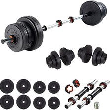 MarkEntegra Spor 32  Multifonksiyonel Halter Seti ve Dambıl Seti Ağırlık Fitness Seti
