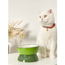 MarkEntegra Seramik Kedi ve Köpek  Su Kabı Luna Model (Yeşil)