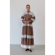 SASILVA Dantel Detaylı Keten Elbise  1834