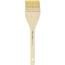 MarkEntegra Hake Geniş Düz Ahşap Saplı Fırça-3", 3", Beyaz