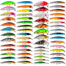 MarkEntegra 59 Adet Karışık Nnow Crankbait Swimbait Rapala Sahte Yem Olta Seti Balık Iğnesi