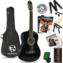 MarkEntegra Luca C-180BK Siyah Klasik Gitar Seti 4/4 Sap Ayarlı
