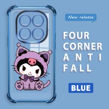 HONTINGA Xiaomi Redmi Note 14 Pro 4g ile Uyumlu Kılıf Şeffaf Kılıfı Kamera Koruyucu Basitlik Anti Düşme Kamera Korumalı Kuromi Desen Yumuşak Silikon Couple Telefon Kılıfı Kadın ve Erkek Için Uygundur K3-0372
