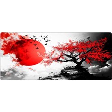 MarkEntegra Porge Gaming Mouse Pad 80X30 Mouse Pad Xxl Büyük Oyuncu Ofis Mause Pad Mousepad (Red Tree, 80X30 Cm)