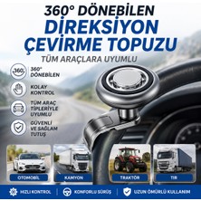 Polham 360 Derece Dönebilen Direksiyon Çevirme Topuzu – Tüm Araçlarla Uyumlu, Kamyon, Tır, Traktör, Direksiyon Çevirme Topuzu