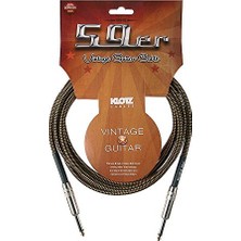 MarkEntegra Vintage 59ER Siyah-Kahve Örgülü Gitar Kablo 3m
