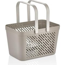 MarkEntegra Mithra Life Taşınabilir Çok Amaçlı Banyo Mutfak Çekmece Içi Organizer Düzenleyici Gri Kulplu Sepet Plastik MIT1150