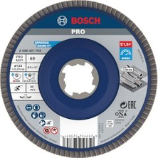 MarkEntegra Bosch 1x Pro Metal X571 Yelpaze Taşlama Diski, X-Lock Için Açılı Tasarım (Çelik, Paslanmaz Çelik, Ø 125 Mm, Granülasyon 60, Profesyonel Aksesuar Küçük Açılı Taşlama Makinesi)