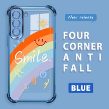 HONTINGA Samsung Galaxy S21 Fe 5g ile Uyumlu Kılıf Şeffaf Kılıfı Kamera Koruyucu Basitlik Anti Düşme Kamera Korumalı Gökkuşağı Desen Yumuşak Silikon Couple Telefon Kılıfı Kadın ve Erkek Için Uygundur K3-0371