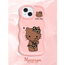 HONTINGA iPhone 15 Plus Uyumlu Kılıf Düşüme Önleyici Basitlik Anti Düşme Kamera Koruyucu Basit Pembe Yumuşak Silikon Couple Telefon Kılıfı Kitty Desen K9-0301