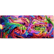 MarkEntegra Porge Gaming Mouse Pad 70X30, 90X40 Mouse Pad Xxl Büyük Dikişli Oyuncu Mouse Pad Speed Mousepad (Hyperbeast, 80X30 Cm)