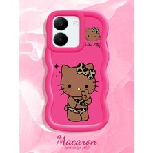 HONTINGA Vivo Y27S Uyumlu Kılıf Düşüme Önleyici Basitlik Anti Düşme Kamera Koruyucu Basit Kırmızı Yumuşak Silikon Couple Telefon Kılıfı Kitty Desen K9-0301