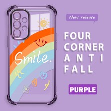 HONTINGA Samsung Galaxy A52S 5g ile Uyumlu Kılıf Şeffaf Kılıfı Kamera Koruyucu Basitlik Anti Düşme Kamera Korumalı Gökkuşağı Desen Yumuşak Silikon Couple Telefon Kılıfı Kadın ve Erkek Için Uygundur K3-0371