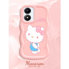 HONTINGA Vivo Y02S Uyumlu Kılıf Düşüme Önleyici Basitlik Anti Düşme Kamera Koruyucu Basit Pembe Yumuşak Silikon Couple Telefon Kılıfı Kitty Desen K9-0302