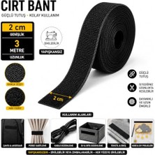 MarkEntegra Paşateks Siyah Cırt Bant 2 cm x 3 Metre – Yapışkansız Velcro Bant – Dikilebilir Kanca Hav Bant Seti