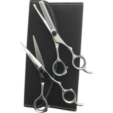 MarkEntegra Profesyonel Berber Kuaför Saç Kesim Makası Seti, 6.5 Inç, 2'li Set, Deri Çantalı, Model FRZ65SYH