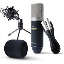 MarkEntegra MPM-1000 - Podcast, Akış, Şarkı Söyleme, Tele-Çalışma ve Oyun Için Masa Standı ve Kablolu Xlr Kondenser Stüdyo Mikrofonu