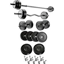 MarkEntegra 23  Meset Halter Seti ve Dambıl Seti Ağırlık Fitness Seti