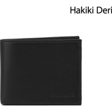 Gönderi(r) Erkek Siyah  Hakiki Deri Yatay Cüzdan