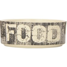 MarkEntegra Vintage Taş Köpek  Kabı, 480ML Kapasite, 13,5 cm Çap, Küçük-Orta Köpekler Için, Gri