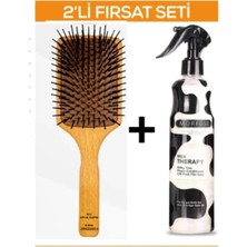 Karahanbey Fontenay Profesyonel Saç Açma Fırçası 119 Paddle Brush + Milk Therapy Fön Sütü 400 ml 2'li Set Sarı