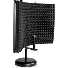 MarkEntegra Taşınabilir Masaüstü Mikrofon Izolasyon Kalkanı Yuvarlak Tabanlı Stand 30,48 cm x 40,64 cm (GFW-MICISO1216)