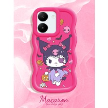 HONTINGA Vivo Y27S Uyumlu Kılıf Düşüme Önleyici Basitlik Anti Düşme Kamera Koruyucu Basit Kırmızı Yumuşak Silikon Couple Telefon Kılıfı Kuromi Desen K9-0303