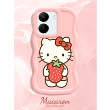 HONTINGA Vivo Y27S Uyumlu Kılıf Düşüme Önleyici Basitlik Anti Düşme Kamera Koruyucu Basit Pembe Yumuşak Silikon Couple Telefon Kılıfı Kitty Desen K9-0305