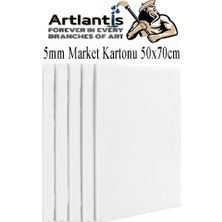 MarkEntegra Maket Kartonu Beyaz Fotoblok 5 mm 50X70 cm 5 Adet Hobi Sanat Okul Köpüklü Straforlu Maket Kartonu
