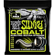 MarkEntegra Ernie Ball Normal Slinky Kobalt Elektro Gitar Telleri 3'lü Paket, Ölçü 10-46