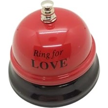 MarkEntegra Giralstore Masaüstü Dekoratif Resepsiyon Zili Görevli Çağırma Zili Çan(Ring For Love) Kırmızı Çan