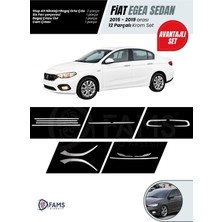 Fams Otomotiv Fiat Egea 2015-2019 Sedan 12 Parça Krom Set (Cam Çıtası-Bagaj Çıtası Üst-Sis Farı-Ön Far Alt-Stop Alt Nikelajı) P.çelik