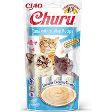 MarkEntegra Churu Puree Kedi Ödül Sı Kremalı Atıştırmalıklar, Ton Balığı ve Deniz Tarağı ile Yüksek Kaliteli Proteinler, 56 G (1'li Paket), Birinci Sınıf Kalitede Kedi Atıştırmalıkları