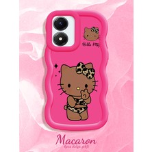 HONTINGA Vivo Y02S Uyumlu Kılıf Düşüme Önleyici Basitlik Anti Düşme Kamera Koruyucu Basit Kırmızı Yumuşak Silikon Couple Telefon Kılıfı Kitty Desen K9-0301