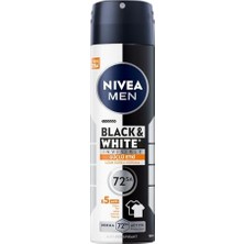 MarkEntegra Nıvea Men Erkek Sprey Deodorant Black&white Invisible Güçlü Etki 150 Ml, 72SAAT Anti Perspirant Terleme ve Ter Kokusuna Karşı Koruma,kıyafetlerde Leke Karşıtı