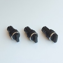 Emas Monoblok Buton 22 mm Seçici 2na (Iı-0-I) Siyah (3 ADET)(MB101S30)
