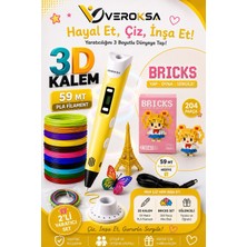Veroksa Sarı Renk 3D Kalem + Bricks LEGO Seti 3D Yazıcı Kalem