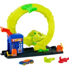 MarkEntegra Hot Wheels 1/64 Ölçekli Döküm Metal Araç Yılan Servis Istasyonu, 2 Çalma Modu, Döngü ve Speed Snap Parça, JBM63