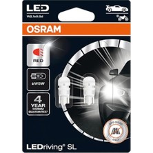 MarkEntegra Osram T10 Ledriving Sl 12V W5W Kırmızı Işık (Takım -2 Adet)