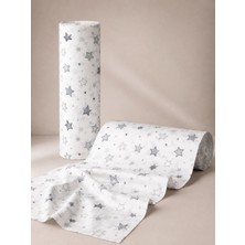 Favora Metrelik Nevresimlik Kumaş 6 Metre Beyaz Yıldız Desen