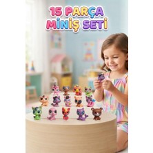 Farbu Oyuncak 15 Parça Pet Shop Miniş Figür Seti – Eğlenceli Dünyalar Yaratıcılık Destekleyici Figür Seti