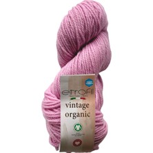 Etrofil Vintage Organic Örgü İpi Şeker Pembesi  %100 Yün 100g 120m (73227)
