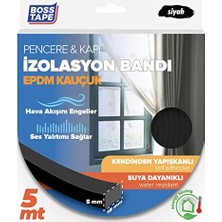 MarkEntegra Epdm Kauçuk Pencere Kapi Izolasyon Bandi, 5mm x 15MM x 5mt Boyut, Siyah