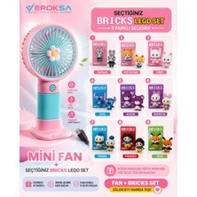Veroksa Pembe-Turkuaz Mini Fanlı Bricks Legolar