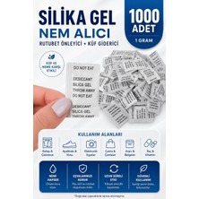 Dünya Magnet 1000 Adet 1 gr Silikajel Nem Alıcı Rutubet Önleyici Küf Giderici Silika Jel Desiccant