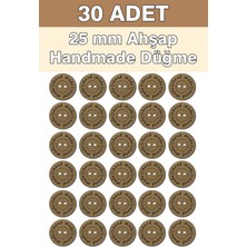 Decartline Handmade Ahşap Düğme 25 mm Ahşap  (El Emeği) Amigurumi ve Örgü Hobi Düğme