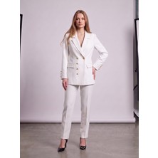 Prenses Kadın Regular Kesim Blazer Ceket Pantolon Takım Modern Trend Zamansız